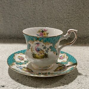 Elegant Floral Teacup and Saucer Set